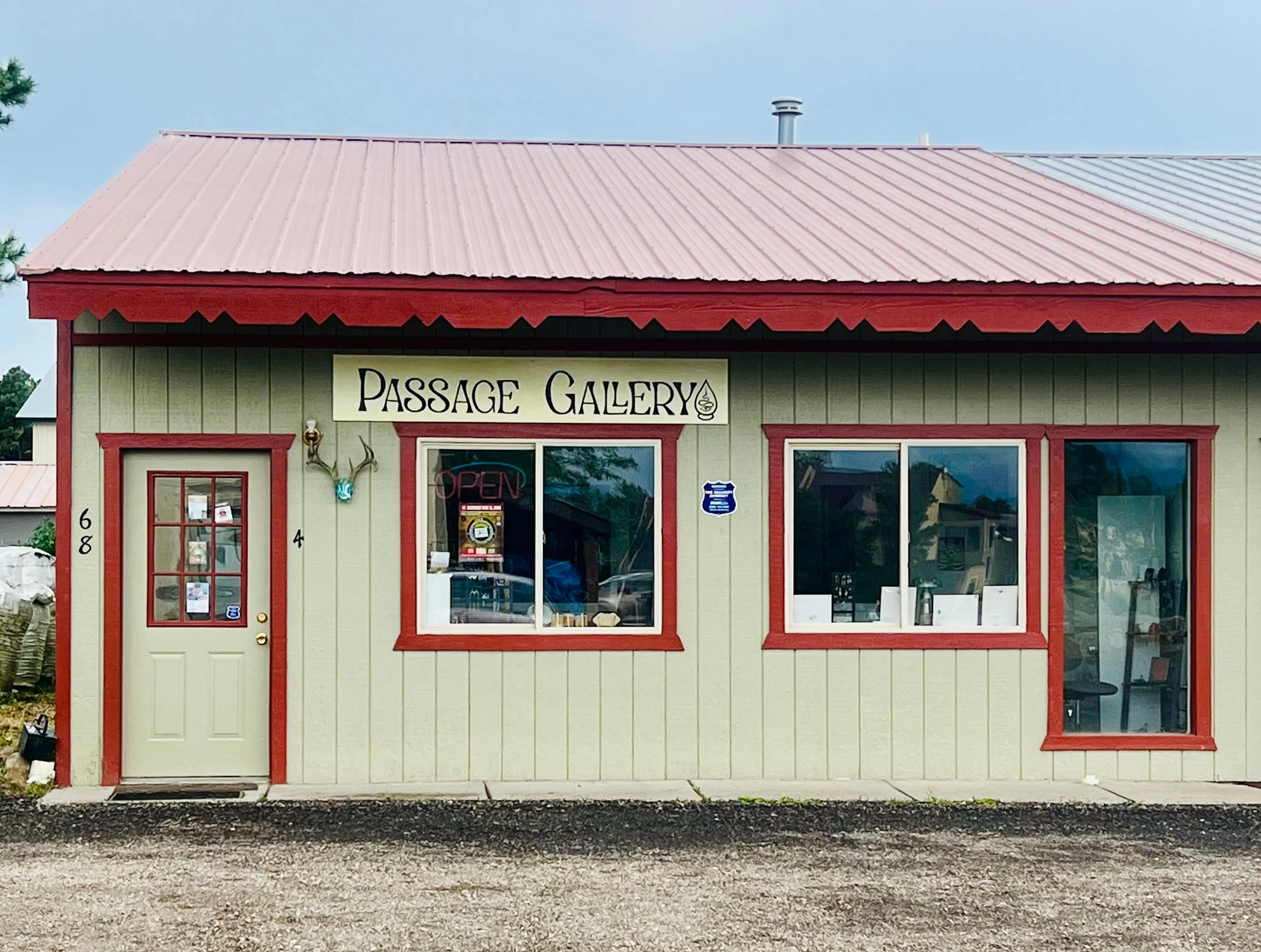 The Passage Gallery storefront at 68 Bastille Drive, Pagosa Springs