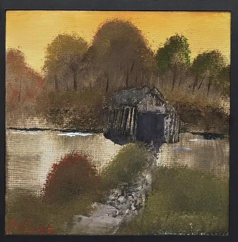 Covered Bridge — Oil/Canvas by Mitchell Sylvain