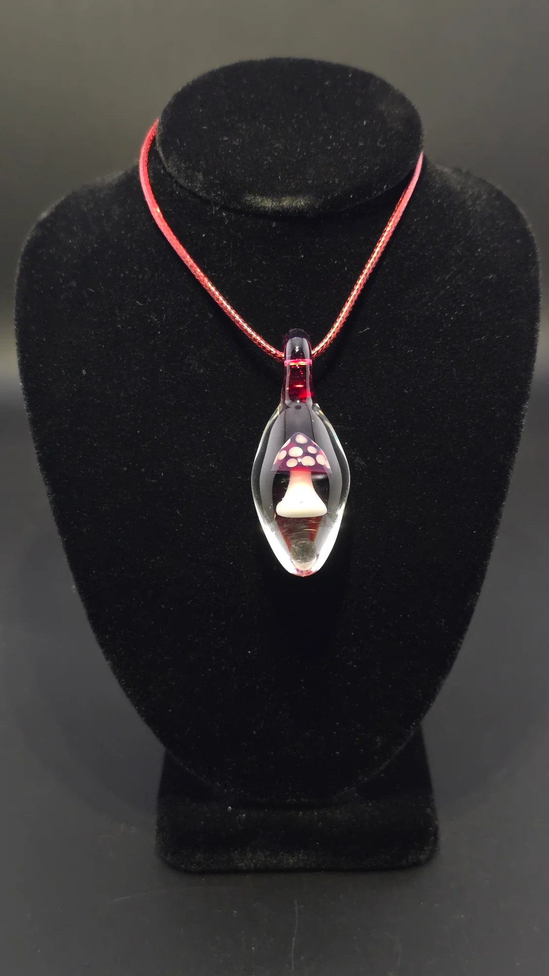 Handblown Mushroom Pendant by Jared Omas, hand-blown glass from Passage Gallery in Pagosa Springs