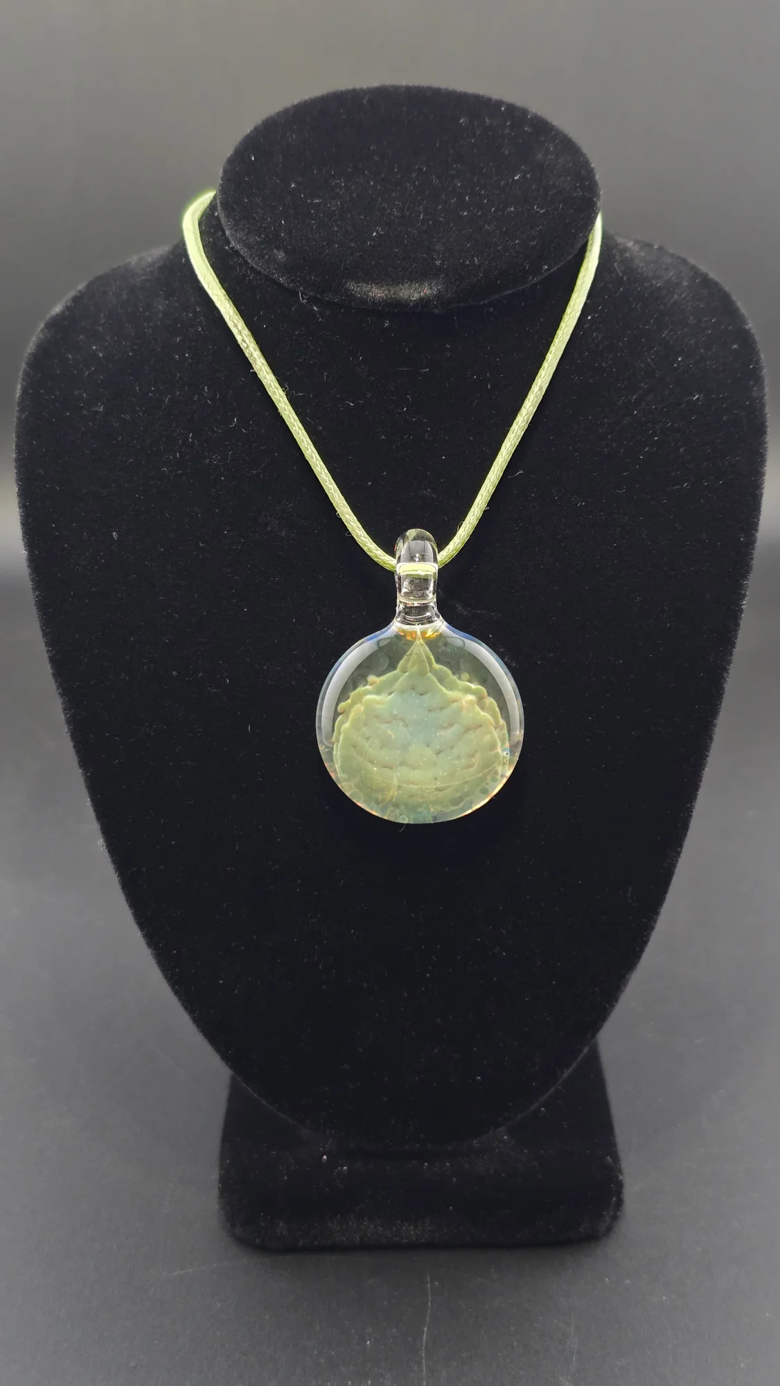 Handblown Frit Cabochon Pendant by Jared Omas, hand-blown glass from Passage Gallery in Pagosa Springs