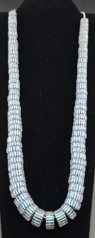 Black/White striped beads with dichro