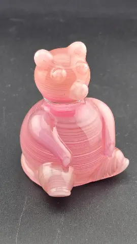 Blush Bear by Jared Omas, hand-blown glass from Passage Gallery in Pagosa Springs