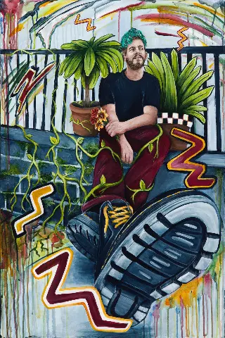 Ever Lovin' Hand — Acrylic on canvas, framed