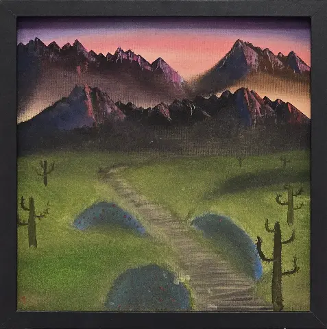 Desert full of life — Oil/Canvas by Mitchell Sylvain