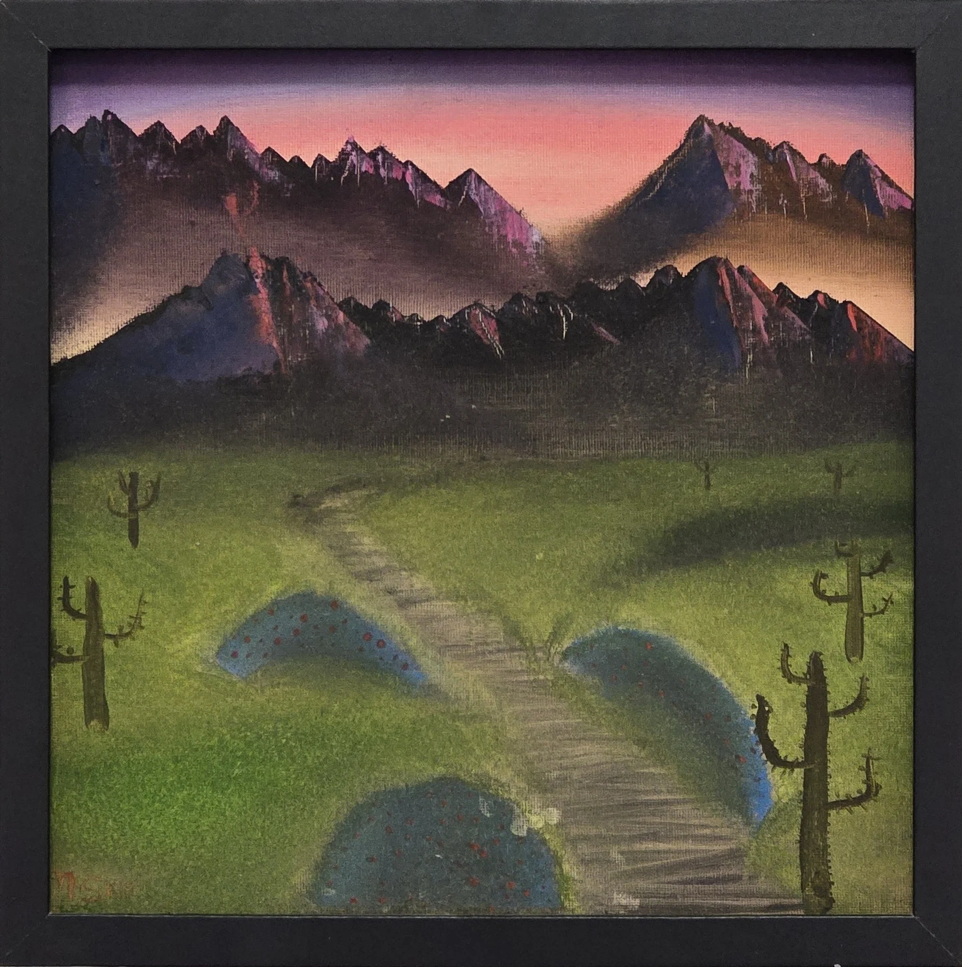 Desert full of life — Oil/Canvas by Mitchell Sylvain