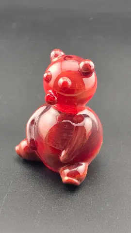 Ruby Bear by Jared Omas, hand-blown glass from Passage Gallery in Pagosa Springs